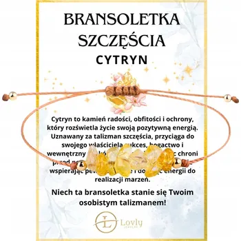 Náramek Náramek štěstí s ochranným CITRÍNEM - přírodní kámen, energie a optimismus