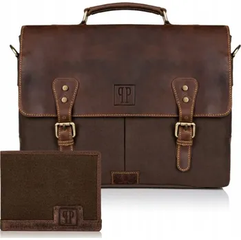 Peněženka Sada paolo peruzzi peněženka a taška hnědá ZUP-08