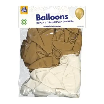 Balónek PD Balónky latex bílé zlaté 25 ks