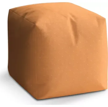 Taburet Sablio Taburet Cube Bílé čárky na oranžové: 40x40x40 cm