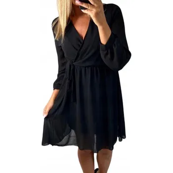 Dámské šaty V954 ELEGANTNÍ ŠATY PERLA ČERNÁ vel. 38 (M)