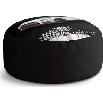 Taburet Sablio Taburet Circle Nissan GTR 35 Černý: 38x48 cm