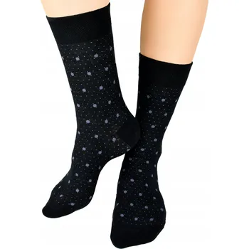 Pánské ponožky Ponožky Noviti Ponožky SB 006 M 08 s puntíky, černé Ponožky velikost 39-42