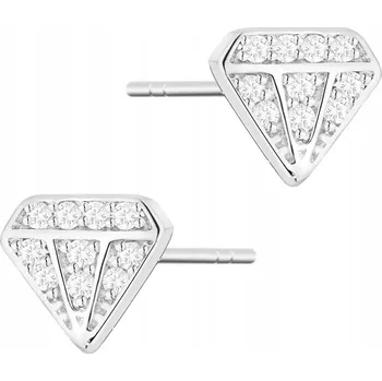Náušnice ZLATÉ NÁUŠNICE ryzost 585 Puzeta ve tvaru briliantů s diamanty 0,10 ct