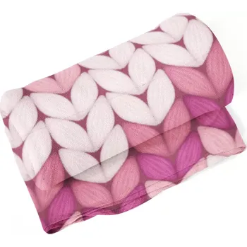 deka Sablio Deka Tříbarevné růžové pletení - 150x120 cm