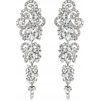 Náušnice Stříbrné náušnice DLOUHÉ KŘIŠŤÁLOVÉ boho elegantní