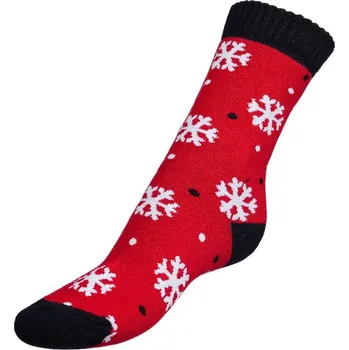 Pánské ponožky Ponožky Termo vločky červené Červená,Bílá BX1000907 - 39-42