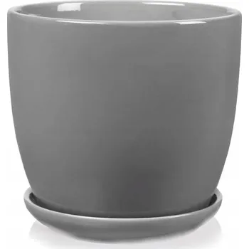 Květináč Šedý keramický Květináč Polnix 16 cm x 17 x 16 cm