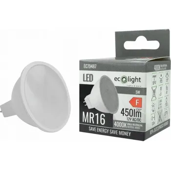 Žárovka LED žárovka Ecolight MR16 5 W 12 V neutrální bílá mléčná