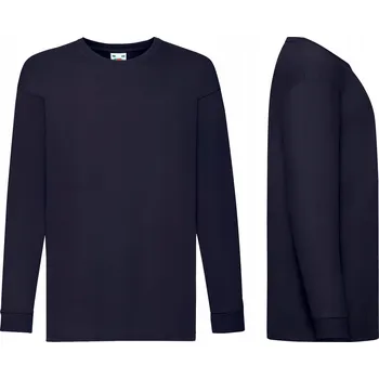 Fruit of the Loom dětské tričko s dlouhým rukávem bavlna modré, velikost 128