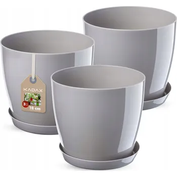 Květináč Šedý plast Květináč Kadax 18 cm x 18 x 16 cm