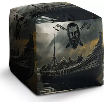Taburet Sablio Taburet Cube Vikingové Loď: 40x40x40 cm