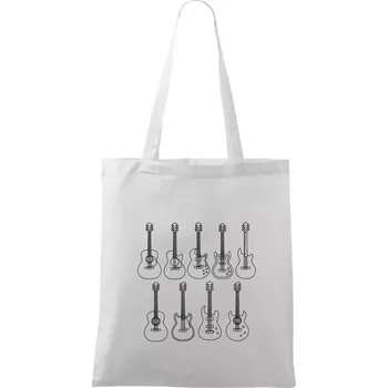 Typy kytar černé kresby - Taška bavlněná - 42 x 38 cm ( Bílá )