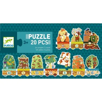 Djeco Puzzle Vláček se zvířátky