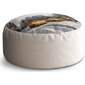 Taburet Sablio Taburet Circle Žluté taxiky: 38x48 cm