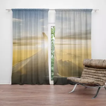 Závěs Sablio Závěs Křídlo letadla nad mraky: 2ks 140x250cm