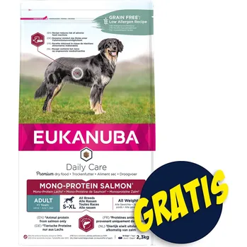 Krmivo pro psa Krmivo EUKANUBA Daily Care Adult Mono Protein Salmon 2,3kg+Pochoutka Rasco Premium kuřecí plátky 80g-KS