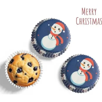 Formička Dortisimo Košíčky na muffiny tmavě modré s vánočními motivy (75 ks)