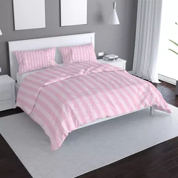 Povlečení Sablio Povlečení Růžové pruhy - 140x220 / 90x70