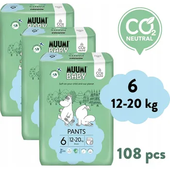 jednorázová plena Muumi Baby Pants 6 Junior plenky 12-20 kg, 108 ks