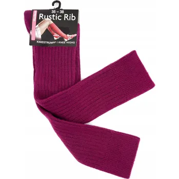 Dámské ponožky Příjemné akrylové podkolenky s žebrováním HUDSON Rustic Rib, fialová/ostružinová, velikost 35-38