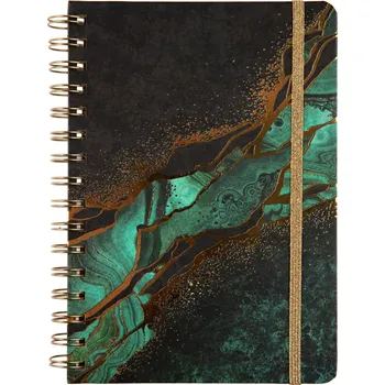 Blok Kroužkový zápisník - Zelená abstrakce