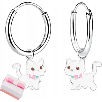 Náušnice STŘÍBRNÉ NÁUŠNICE PRO DÍVKU KOČKY 925