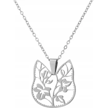 Náhrdelník Náhrdelník Stříbrný přívěsek Kočka Kotě listy Little Angel