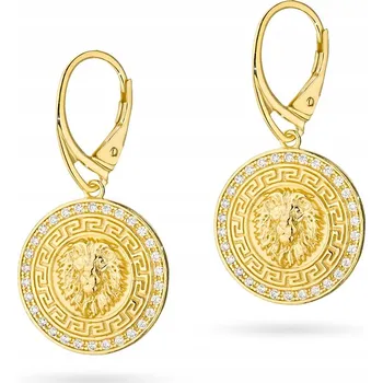 Náušnice STŘÍBRNÉ NÁUŠNICE ryzost 925 ŘECKÝ Motiv Mince LEV