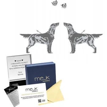 Náušnice Náušnice Stříbro 925 s psem Flat Coated Retriever DEDIKACE DÁREK