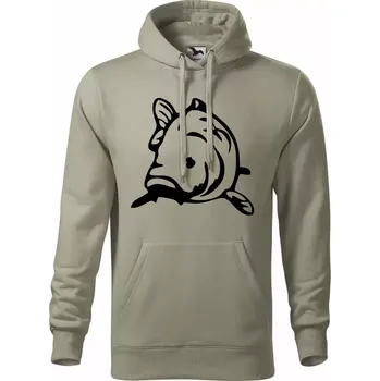 Pánská mikina Pánská rybářská mikina s kaprem cape khaki