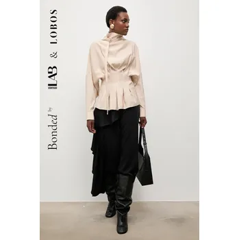 Dámská halenka Halenka Bonded by Answear.LAB & LOBOS dámská, béžová barva, hladká 20176.tos 01X, vel. S