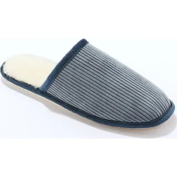 Dámské pantofle Velurové domácí pantofle modrá džínová 39