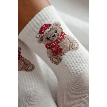 Dámské ponožky Dámské ponožky Milena 1283-031 - medvídek Ecru 37-41