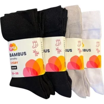 Pánské ponožky TETA bambus pon (3páry/bal) 36-38 šedé