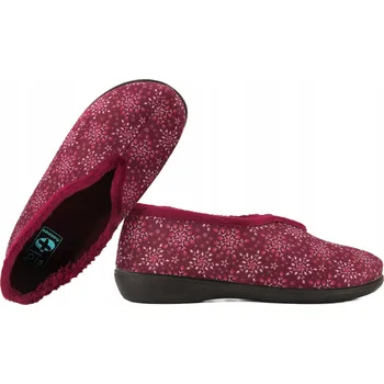 Dámské pantofle ADANEX 29174 DOMÁCÍ TEXTILNÍ BAČKORY PANTOFLE PAPUČE PLNÉ BIO PU Bordó 37