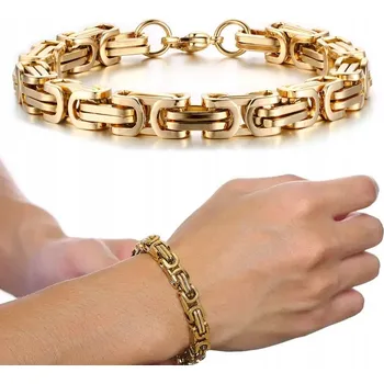 Náramek TLUSTÝ BRANSOLETKA ZŁOTA Męska Bransoleta KRÓLEWSKI Byzantský + DÁREK