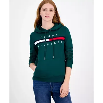 Dámská mikina Tommy Hilfiger dámská mikina Embroided Logo zelená XXL