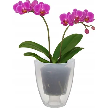 Květináč Obal na květináč 13 cm plast bezbarvý, šedý