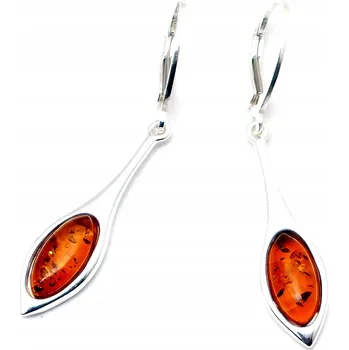 Náušnice NÁUŠNICE S JANTAROM A STŘÍBREM 925