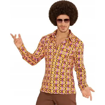 Pánské oblečení Košile 70. léta Fialová Disco Velikost XXL