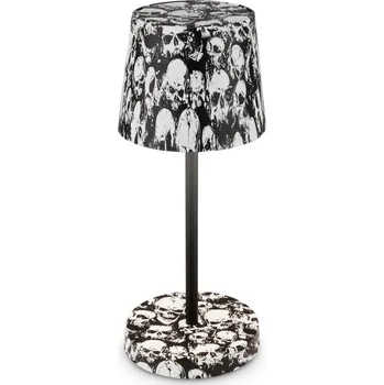 Lampička BRILONER Boano LED stolní lampička bezdrátová IP44, stmívatelné, dotykový vypínač, motiv lebky 7423043