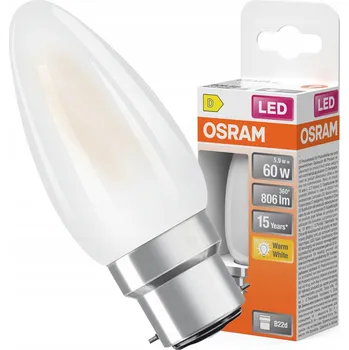 Žárovka LED žárovka B35 Svíčka B22d 5,5W = 60W 806lm 2700K Teplá bílá 300° Filament