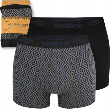 Boxerky UMBRO Pánské boxerky 2 kusy Bavlna Černá Šedá Logo Velikost XXL