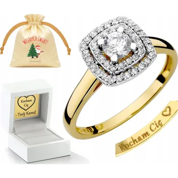 Prsten Zlatý prstýnek s brilianty 0,50 ct gravírování 585