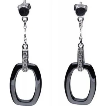 Náušnice Stříbrné náušnice 925 s keramikou a zirkony, 3,10 g