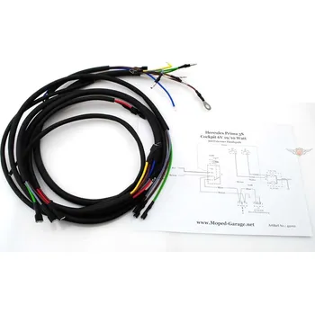 Elektroinstalace pro motocykl Kabelový svazek Goebel 6 Volt 19/10 Watt černý pro Hercules, Prima 5S MG00042162
