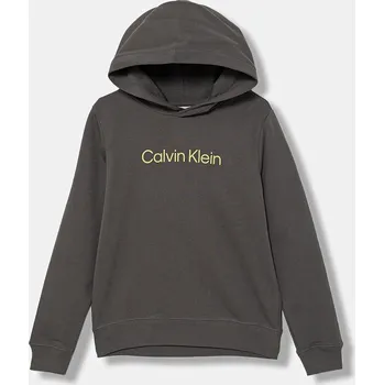 Chlapecká mikina Dětská bavlněná mikina Calvin Klein Jeans IU0IU00679.128.170.9BYA šedá 90X, vel. 170