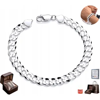 Náramek Stříbrný náramek pancer 925 plný diamantový brus 5mm pánský STŘÍBRO