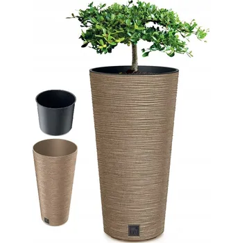 Květináč Km Express béžový plast Květináč 30 cm x 30 x 57,5 cm